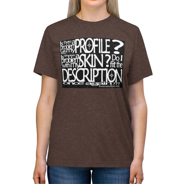 Profile - t-shirt dark with white letters - Unisex Tri-blend T