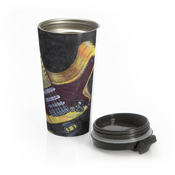 Guitar Portrait - Stainless Steel Travel Mug