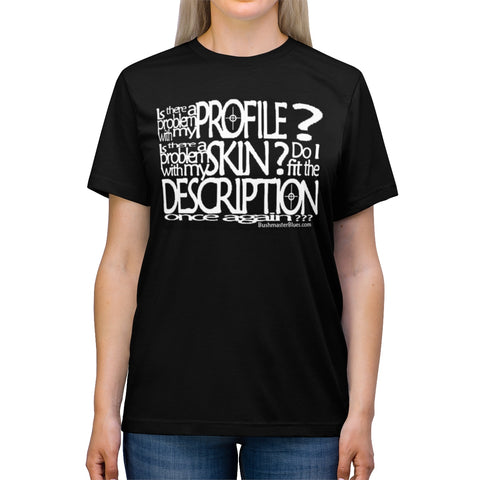 Profile - t-shirt dark with white letters - Unisex Tri-blend T